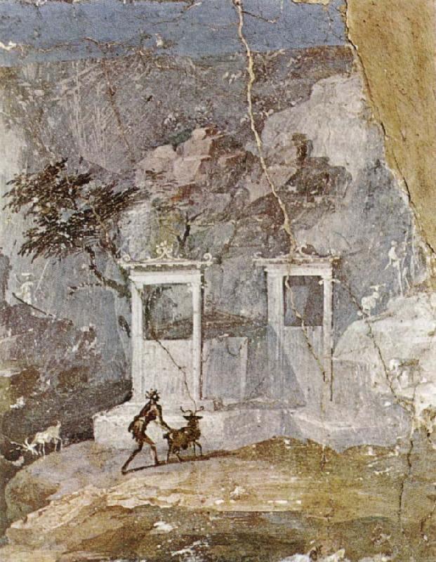 unknow artist Wall painting a pastoral scene in the romantic style,from pompeii oil painting image